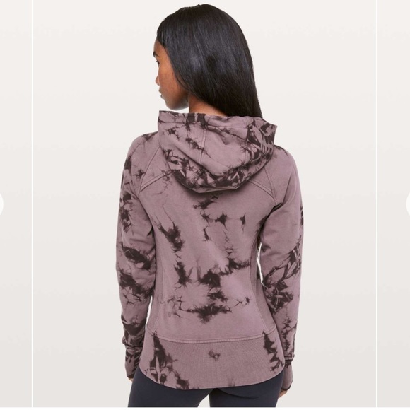 Lululemon Scuba Hoodie Light Cotton Fleece in Shibori Antique Bark Black Satin - Picture 2 of 7